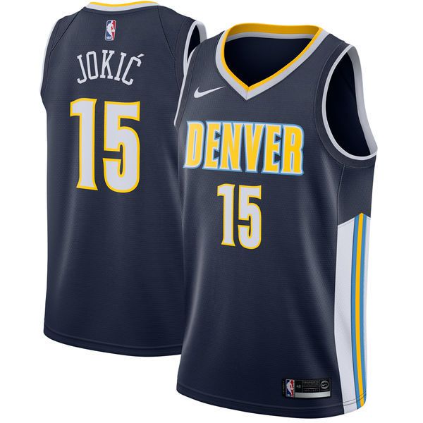 Men Denver Nuggets #15 Jokic Blue Game Nike NBA Jerseys